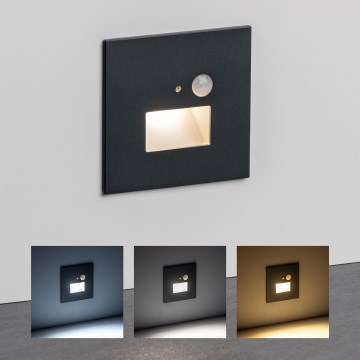 LED schodiskové svietidlo s pohybovým a súmrakovým senzorom LED/1,5W/230V 3000/4000/6000K antracit