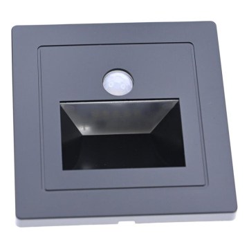 LED schodiskové svietidlo s pohybovým a súmrakovým senzorom LED/3W/230V 6000K čierna