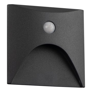 LED schodiskové svietidlo s pohybovým a súmrakovým snímačom EXIN LED/2,5W/230V 4000K IP65 antracit, hranaté