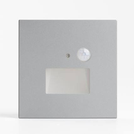 LED Schodiskové svietidlo s pohybovým a súmrakovým senzorom LED/1,5W/230V 3000/4000/6000K strieborné