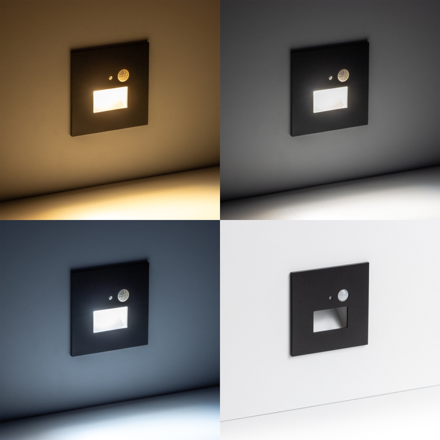 LED Schodiskové svietidlo s pohybovým senzorom LED/1,5W/230V 3000K/4000K/6500K