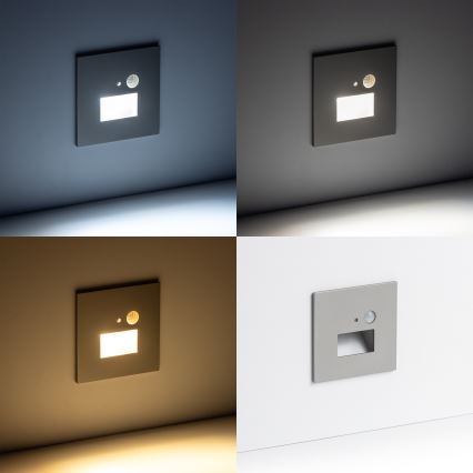 LED Schodiskové svietidlo s pohybovým senzorom LED/1,5W/230V 3000K/4000K/6500K