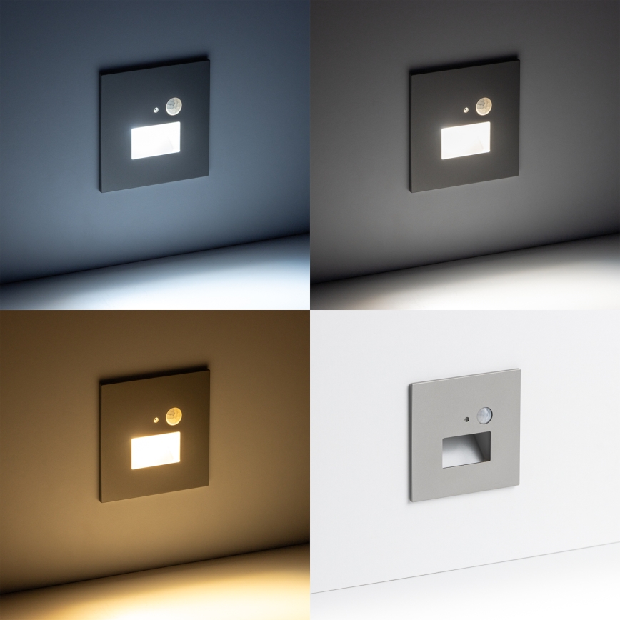 LED Schodiskové svietidlo s pohybovým senzorom LED/1,5W/230V 3000K/4000K/6500K