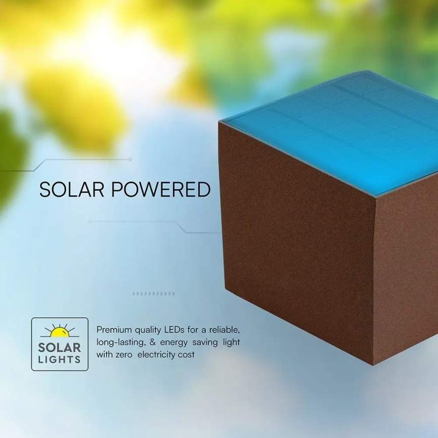 LED solárne nástenné svietidlo so senzorom LED/9W/3,7V 3000/4000/5000K IP65 2600 mAh hnedé