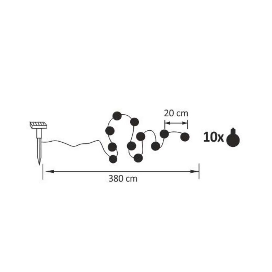 LED Solárna dekoračná reťaz LED/1,2V 300 mAh 3,8 m IP44