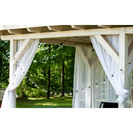 LED solárna dekoratívna svetelná reťaz 30× LED, 8 funkcií, 500 mAh, 10,6 m, IP67, teplá biela