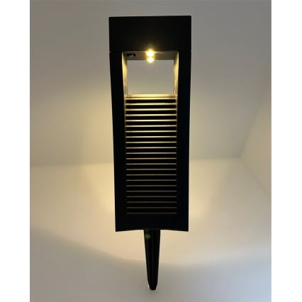 LED Solárna lampa 2xLED/1,2V 200 mAh IP44 čierna