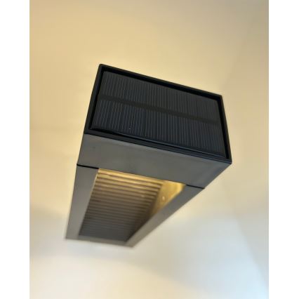 LED Solárna lampa 2xLED/1,2V 200 mAh IP44 čierna