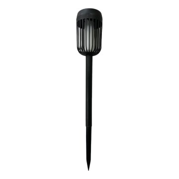 LED solárna lampa FLAME LED/1,2V 100 mAh 1800K 37 cm IP44 čierna