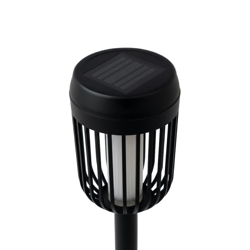 LED solárna lampa FLAME LED/1,2V 100 mAh 1800K 37 cm IP44 čierna