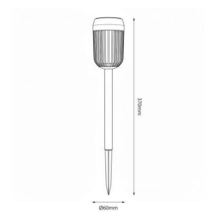 LED solárna lampa FLAME LED/1,2V 100 mAh 1800K 37 cm IP44 čierna