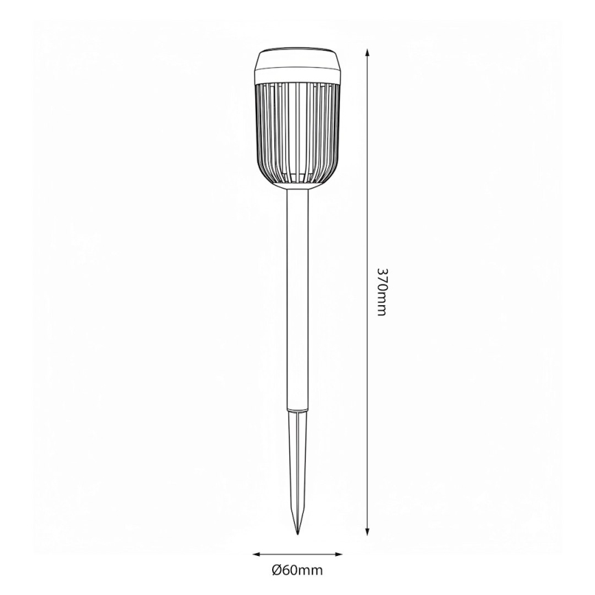 LED solárna lampa FLAME LED/1,2V 100 mAh 1800K 37 cm IP44 čierna