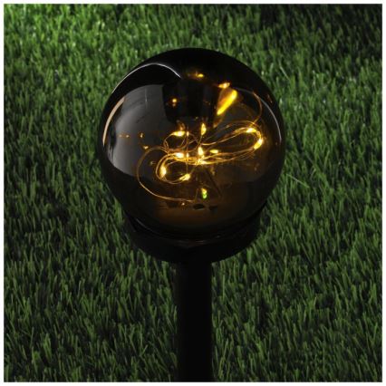 LED solárna lampa GLEAM LED/1,2V 3000K IP44 40 mAh dymová/čierna