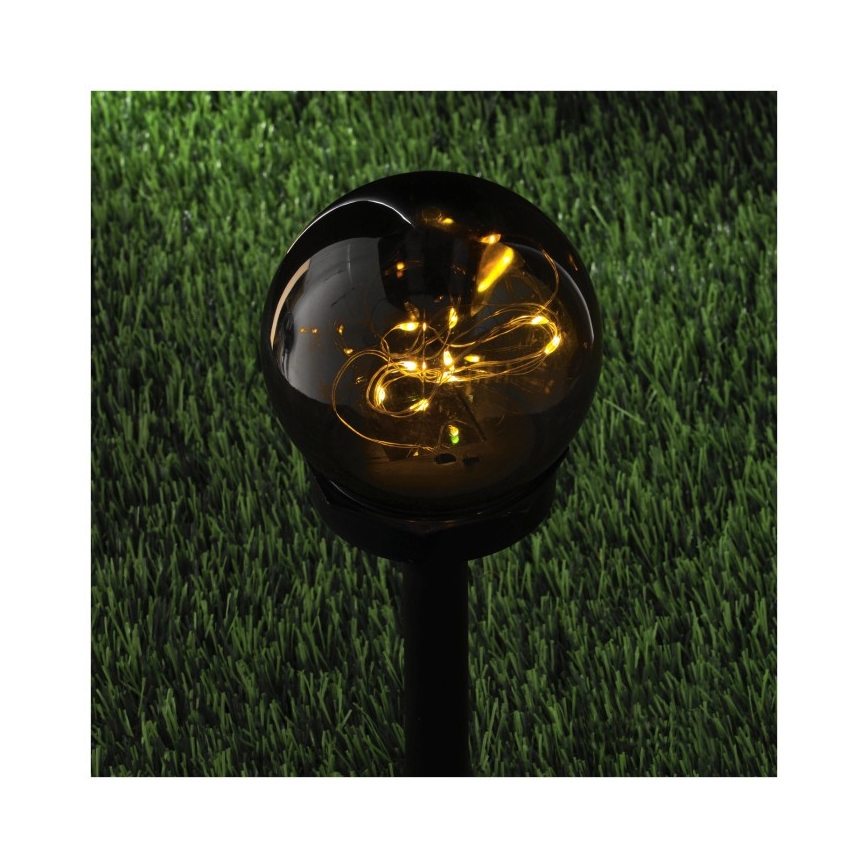 LED solárna lampa GLEAM LED/1,2V 3000K IP44 40 mAh dymová/čierna
