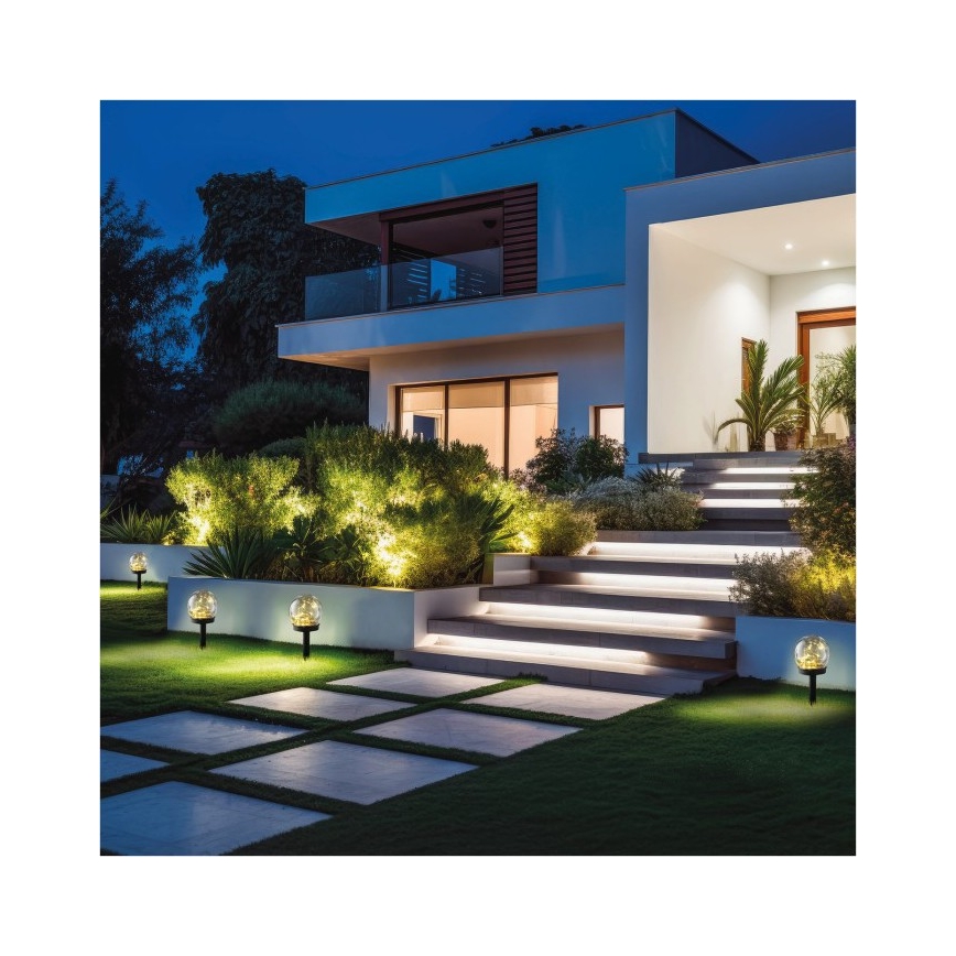 LED Solárna lampa GLEAM LED/1,2V 3000K IP44 40 mAh priehľadná/čierna