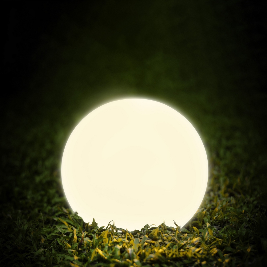 LED solárna lampa KULA LED/3,2V 3000/4000/6500K priemer 20 cm 500 mAh IP65 biela