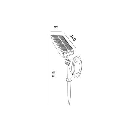 LED solárna lampa LANCE LED/3,7V 6000K IP44 1500 mAh