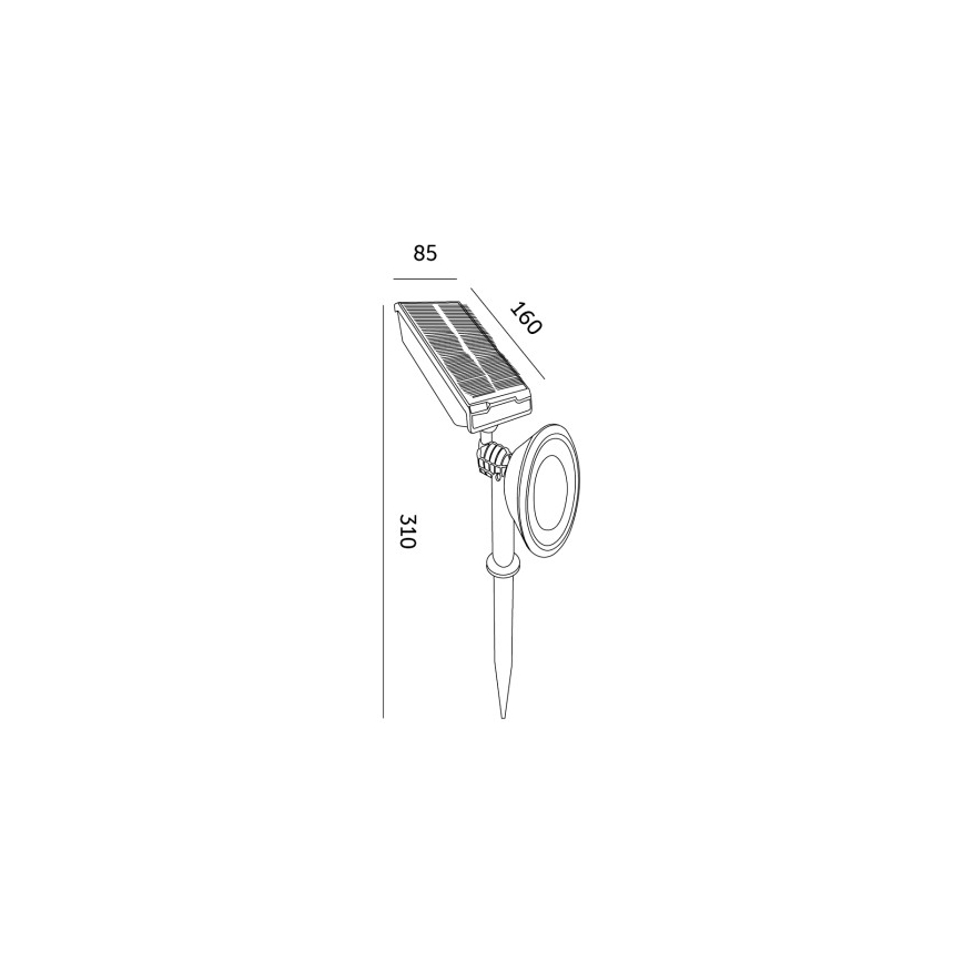 LED solárna lampa LANCE LED/3,7V 6000K IP44 1500 mAh