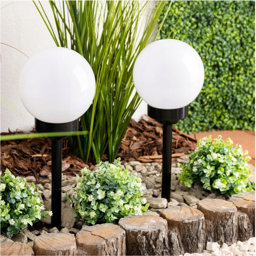 LED solárna lampa LED/1,2 V 6500 K 200 mAh pr. 10 cm IP44 biela/čierna