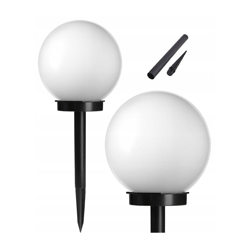 LED solárna lampa LED/1,2 V 6500 K 200 mAh pr. 10 cm IP44 biela/čierna