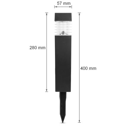 LED Solárna lampa LED/1,2V 600mAh IP44 čierna