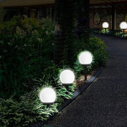 LED Solárna lampa LED/1,2V 6500K 200 mAh pr. 15 cm IP44 biela/čierna