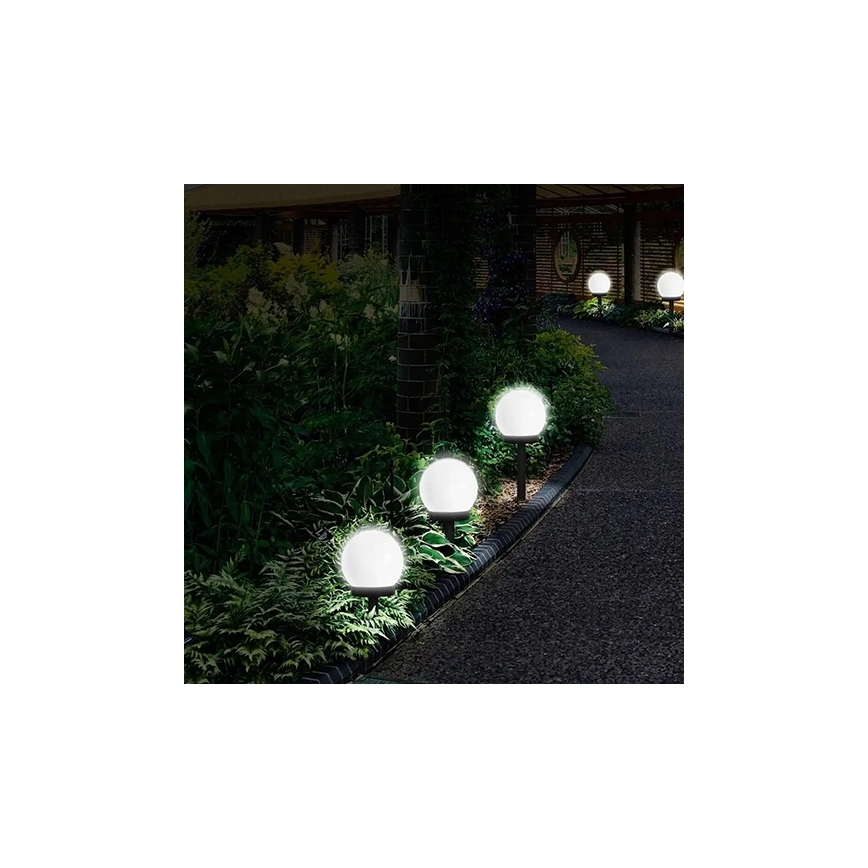 LED Solárna lampa LED/1,2V 6500K 200 mAh pr. 15 cm IP44 biela/čierna