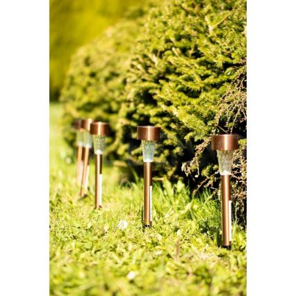 LED Solárna lampa LED/2V 40 mAh IP44 medená