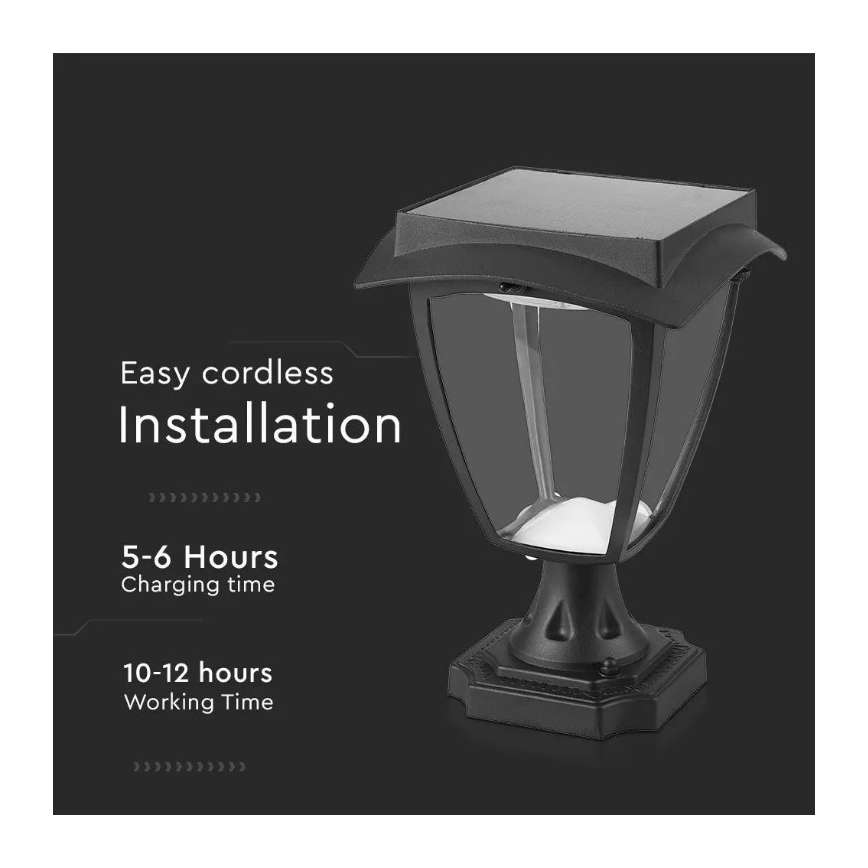 LED Solárna lampa LED/2W/3,7V 3000/6000K IP65 2200 mAh