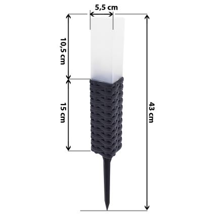 LED Solárna lampa RABBIA LED/1,2V 300 mAh IP44