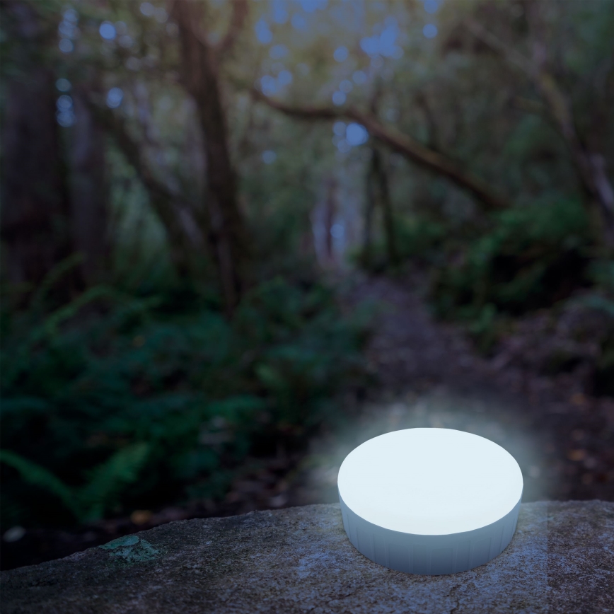 LED Stmievateľná nabíjacia solárna lampa s funkciou powerbanky K3 LED/2W/5,5V 6500K IPX4 2400 mAh čierna/biela