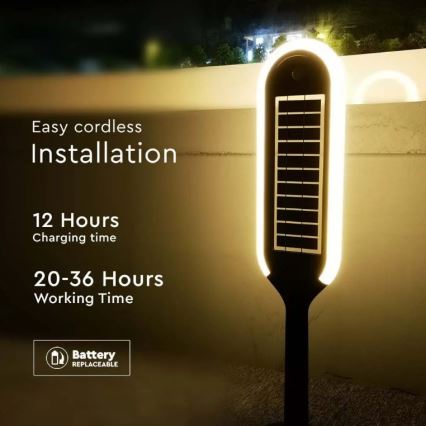 LED Solárna lampa so senzorom BOLLARD LED/5W/5,5V 70 cm 3000K IP65 2000 mAh