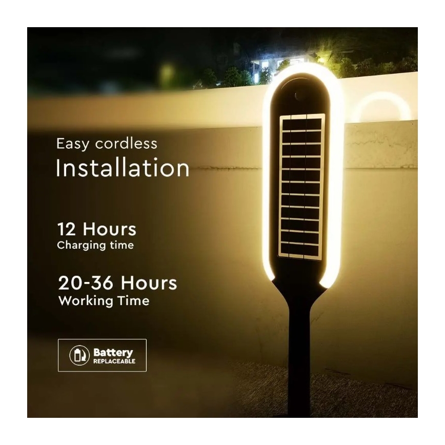 LED Solárna lampa so senzorom BOLLARD LED/5W/5,5V 70 cm 3000K IP65 2000 mAh