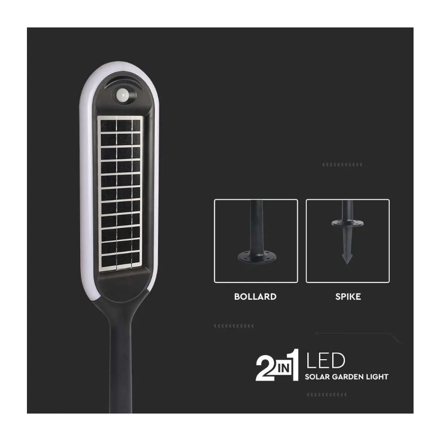 LED Solárna lampa so senzorom BOLLARD LED/5W/5,5V 70 cm 3000K IP65 2000 mAh