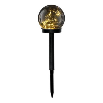 LED solárna lampa so senzorom GLEAM LED/1,2V 3000K IP44 40 mAh dymová/čierna