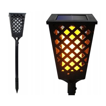 LED solárna lampa so senzorom LED/0,6 W/5,5 V IP65 600 mAh 107 cm čierna