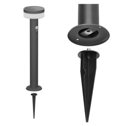 LED solárna lampa so senzorom LED/2W/3,7V 1200 mAh IP44 80 cm