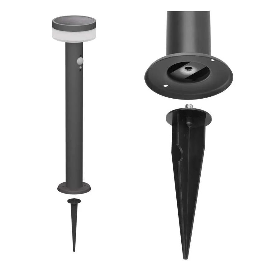 LED solárna lampa so senzorom LED/2W/3,7V 1200 mAh IP44 80 cm