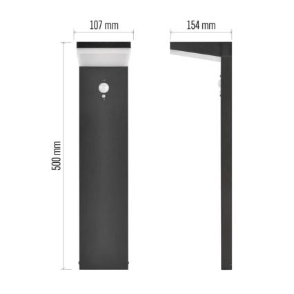 LED solárna lampa so senzorom LED/4,4W/3,7V 2200 mAh IP44