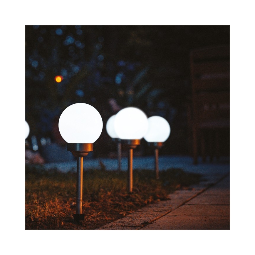 LED solárna lampa so senzorom SPHERE, LED/1,2 V, 4000 K, IP44, 200 mAh, priemer 20 cm