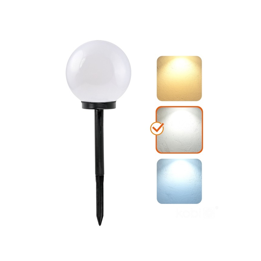 LED solárna lampa so senzorom SPHERE, LED/1,2 V, 4000 K, IP44, 200 mAh, priemer 20 cm