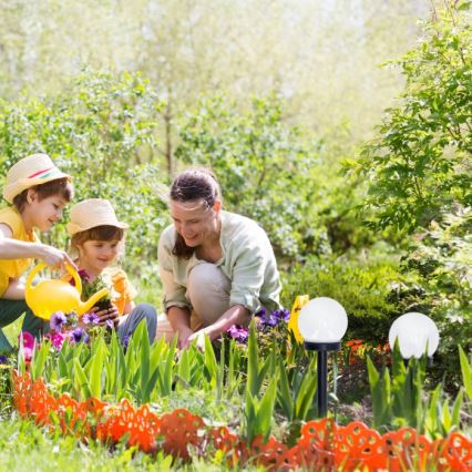 LED solárna lampa SPHERE so senzorom LED/1,2 V 4000 K IP44 40 mAh, priemer 10 cm