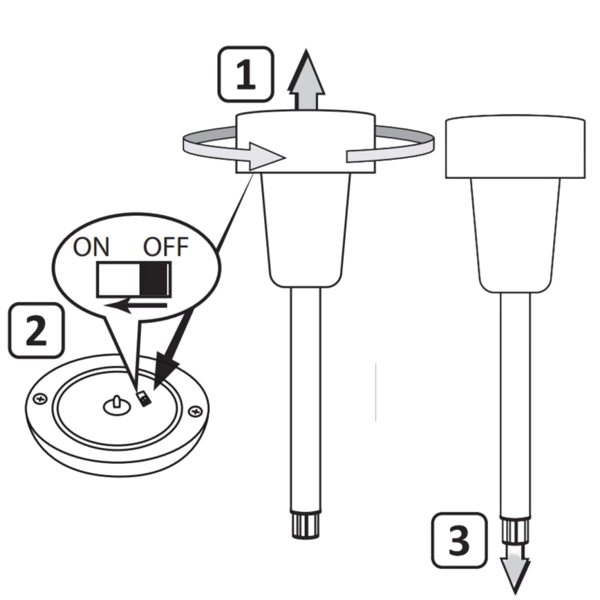 LED Solárna lampa STIK LED/1,2V 40 mAh IP44