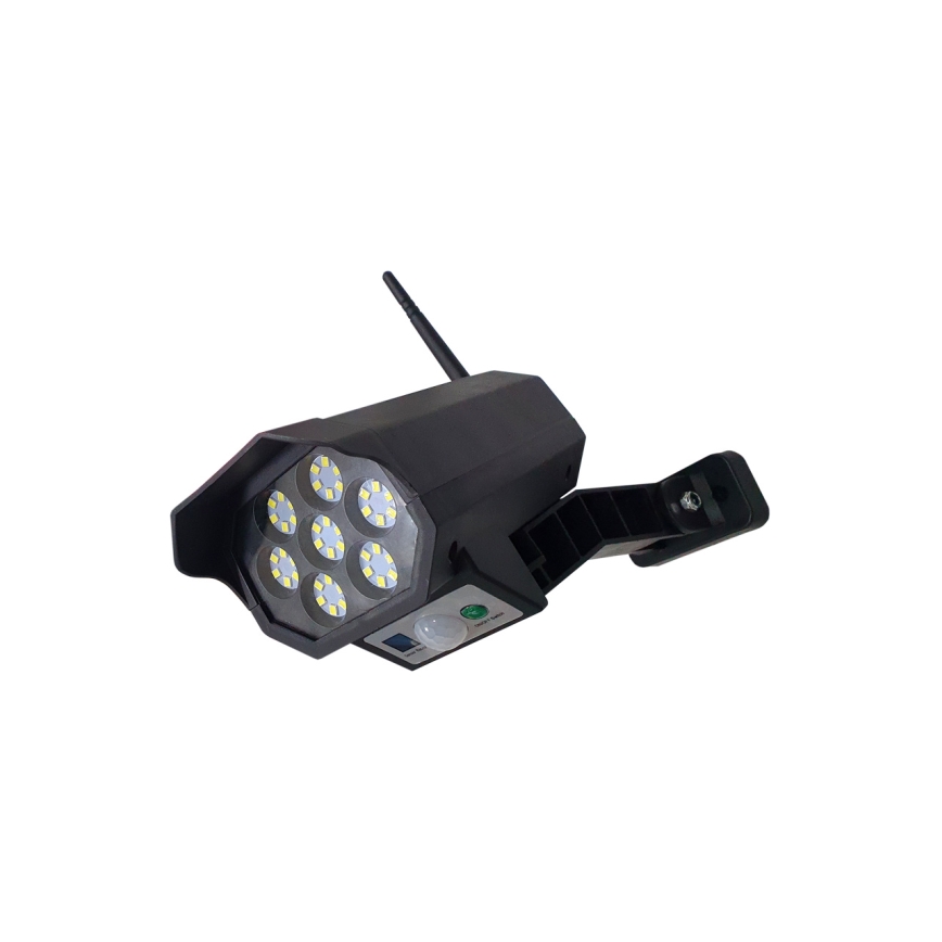 LED Solárna maketa bezpečnostnej kamery so senzorom LED/3,7V IP44 čierna + diaľkové ovládanie