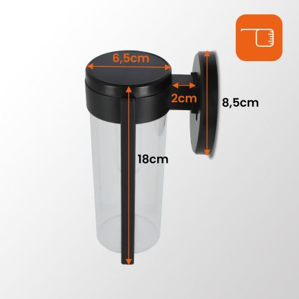 LED Solárna nástenná lampa LED/1W/3,7V 500 mAh IP65 čierna