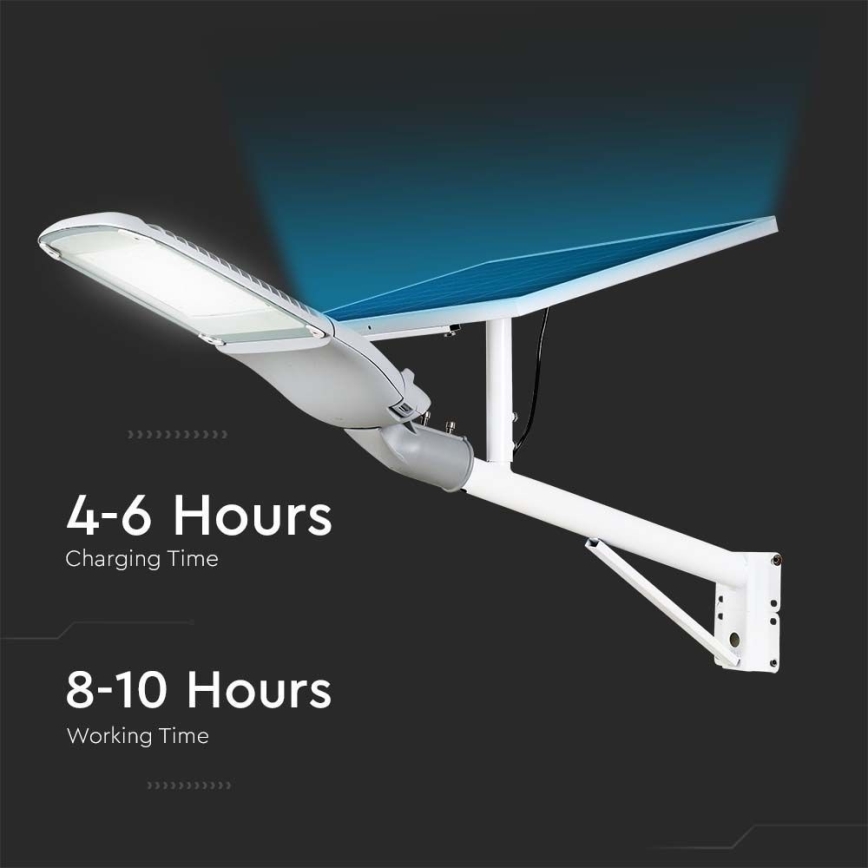 LED Stmievateľná solárna pouličná lampa SAMSUNG CHIP LED/50W/6,4V 4000K IP65 30000 mAh + diaľkové ovládanie