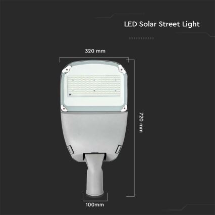LED Stmievateľná solárna pouličná lampa SAMSUNG CHIP LED/50W/6,4V 4000K IP65 30000 mAh + diaľkové ovládanie