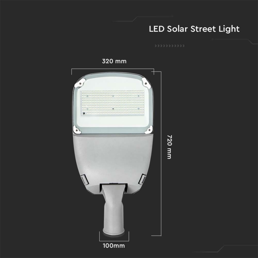 LED Stmievateľná solárna pouličná lampa SAMSUNG CHIP LED/50W/6,4V 4000K IP65 30000 mAh + diaľkové ovládanie