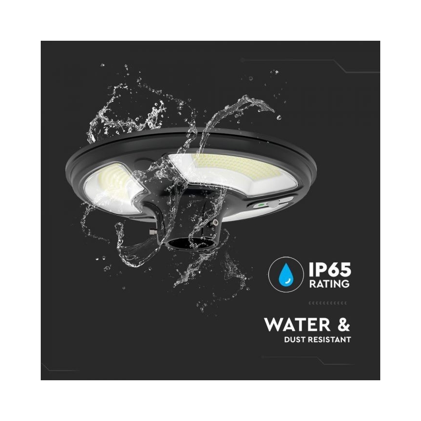 LED Solárna pouličná lampa so senzorom LED/10W/3,2V IP65 4000K 15000 mAh + diaľkové ovládanie