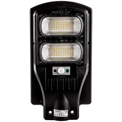 LED Stmievateľná solárna pouličná lampa so senzorom LED/120W/6V 6500K IP65 čierna + diaľkové ovládanie